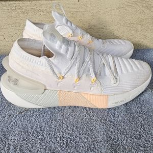 Under Armour White and Peach Sneakers